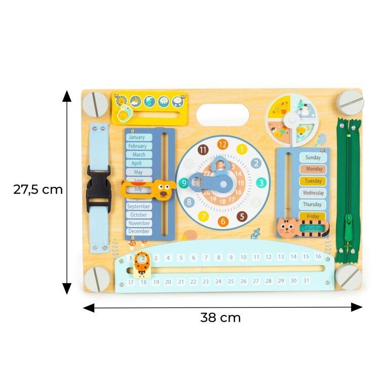 Dvipusė medinė sensorinė lenta vaikams Eco Toys kaina ir informacija | Lavinamieji žaislai | pigu.lt