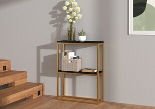 Stalas-konsolė ADRK Furniture Mason, juodas/auksinis kaina ir informacija | Stalai-konsolės | pigu.lt