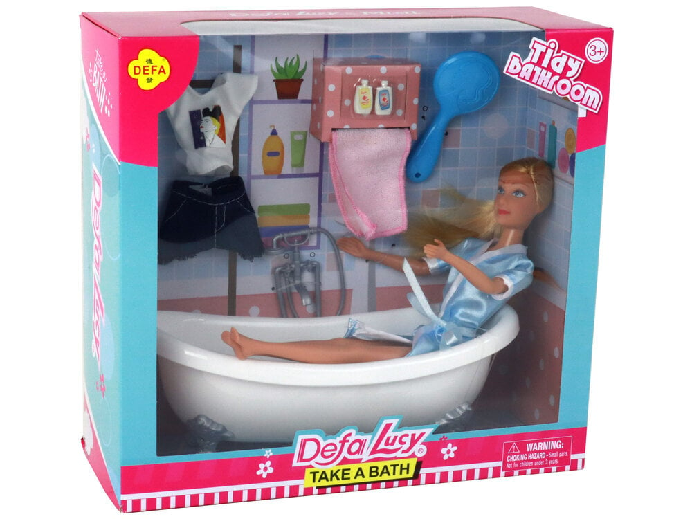 Lėlė su vonios rinkiniu Defa Lucy, mėlyna цена и информация | Žaislai mergaitėms | pigu.lt