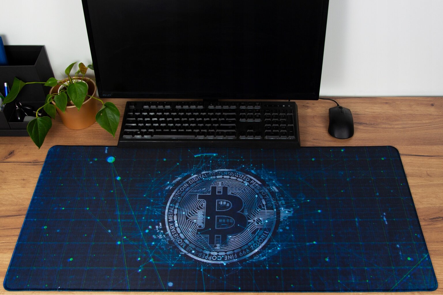 Pelės kilimėlis Bitcoin, 90 x 40 cm kaina ir informacija | Pelės | pigu.lt