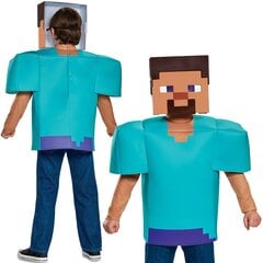 Karnavalinis kostiumas Minecraft Steve, 124-136 cm kaina ir informacija | Karnavaliniai kostiumai | pigu.lt