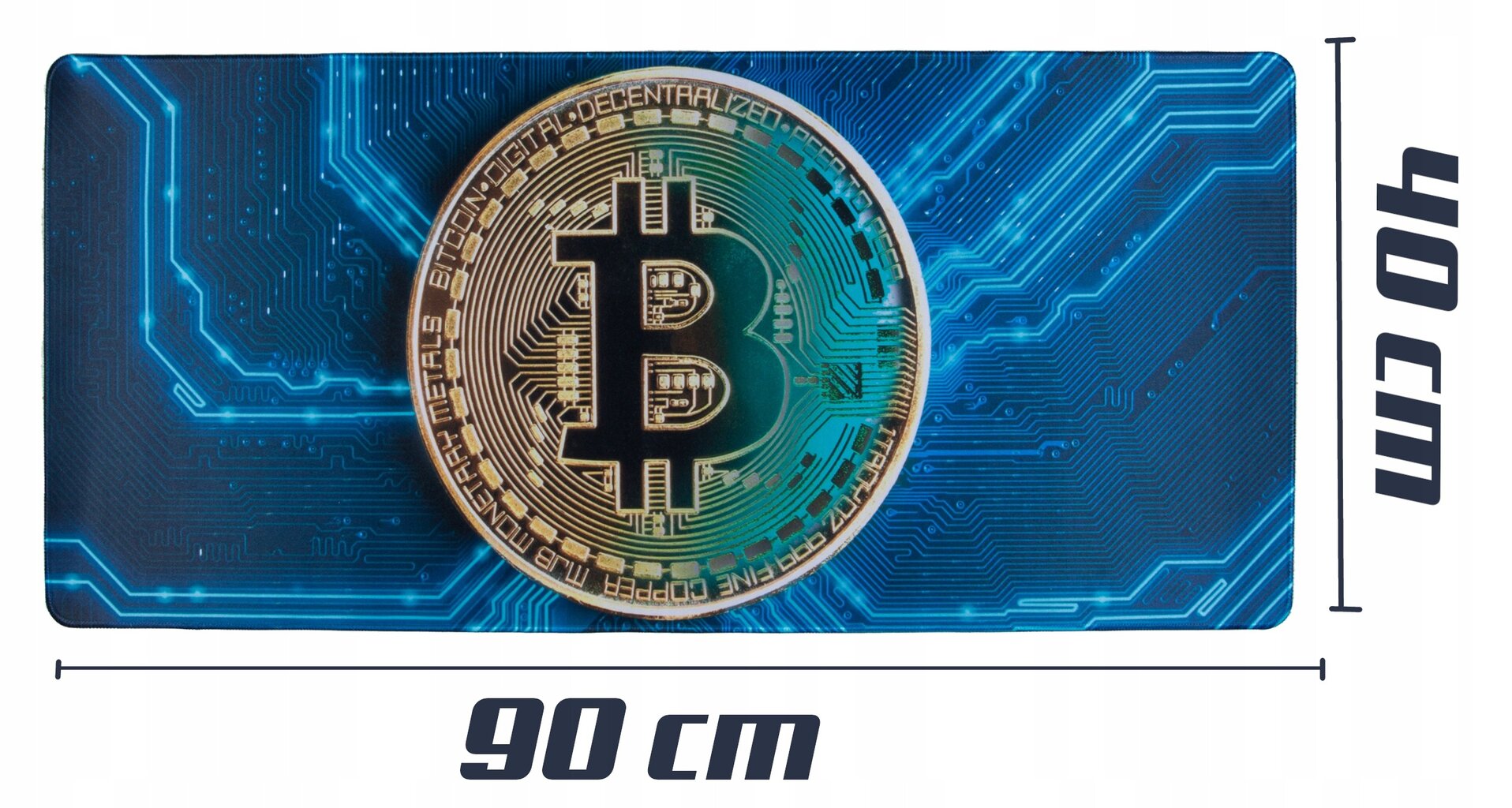 Pelės kilimėlis Bitcoin, 90 x 40 cm kaina ir informacija | Pelės | pigu.lt