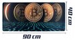 Pelės kilimėlis Bitcoin, 90 x 40 cm kaina ir informacija | Pelės | pigu.lt