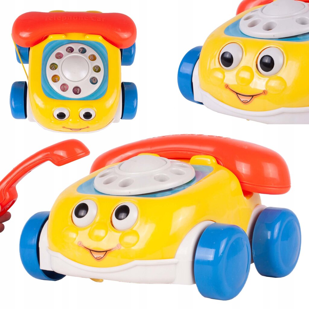Žaislinis telefonas kūdikiui su ratukais ir virvele kaina ir informacija | Žaislai kūdikiams | pigu.lt