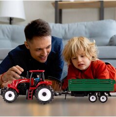 Žaislinis traktorius su nuimama priekaba ir ūkininko figūrėlė traktoriuje kaina ir informacija | Žaislai berniukams | pigu.lt