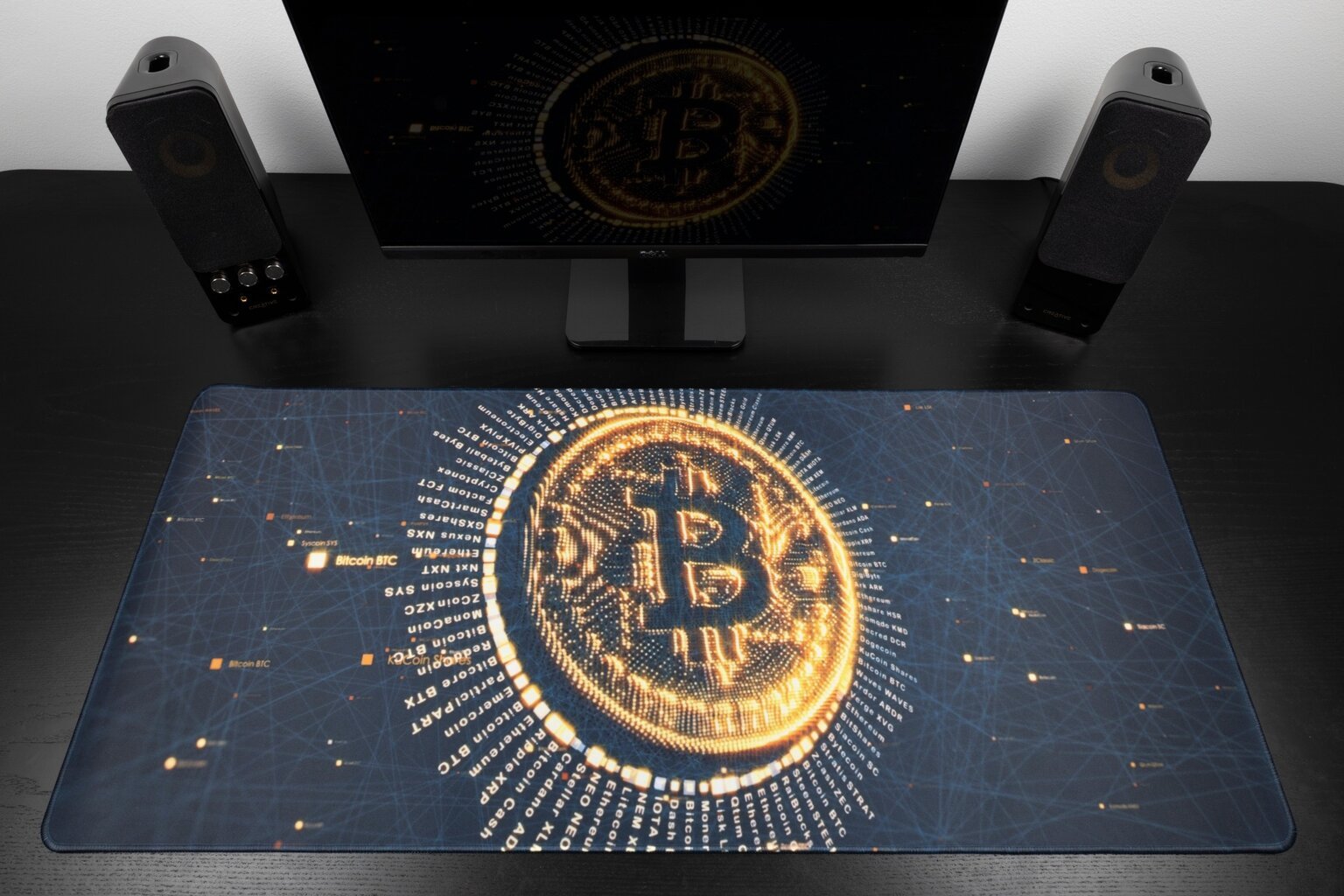 Pelės kilimėlis Bitcoin, 90 x 40 cm kaina ir informacija | Pelės | pigu.lt