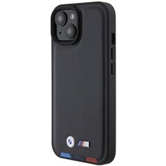 BMW BMHCP15S22PTDK iPhone 15 6.1" czarny|black Leather Stamp Tricolor цена и информация | Чехлы для телефонов | pigu.lt