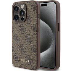 Guess GUHCP15LG4GFBR iPhone 15 Pro 6.1" brązowy|brown hard case 4G Metal Gold Logo цена и информация | Чехлы для телефонов | pigu.lt