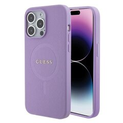 Guess GUHMP15LPSAHMCU iPhone 15 Pro 6.1" fioletowy|purple hardcase Saffiano MagSafe цена и информация | Чехлы для телефонов | pigu.lt