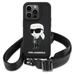 Karl Lagerfeld KLHCP15SSCBSKNK iPhone 15 6.1" hardcase czarny|black Crossbody Silicone Ikonik цена и информация | Чехлы для телефонов | pigu.lt