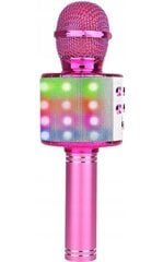 Bluetooth karaoke mikrofonas su LED apšvietimu Manta, rožinis цена и информация | Игрушки для девочек | pigu.lt