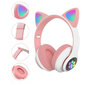 Belaidės RGB ausinės su LED kačių ausimis,Electronics LV-009 цена и информация | Ausinės | pigu.lt