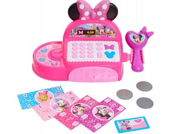 Vaikiškas kasos aparatas Minnie Mouse, rožinis kaina ir informacija | Žaislai mergaitėms | pigu.lt