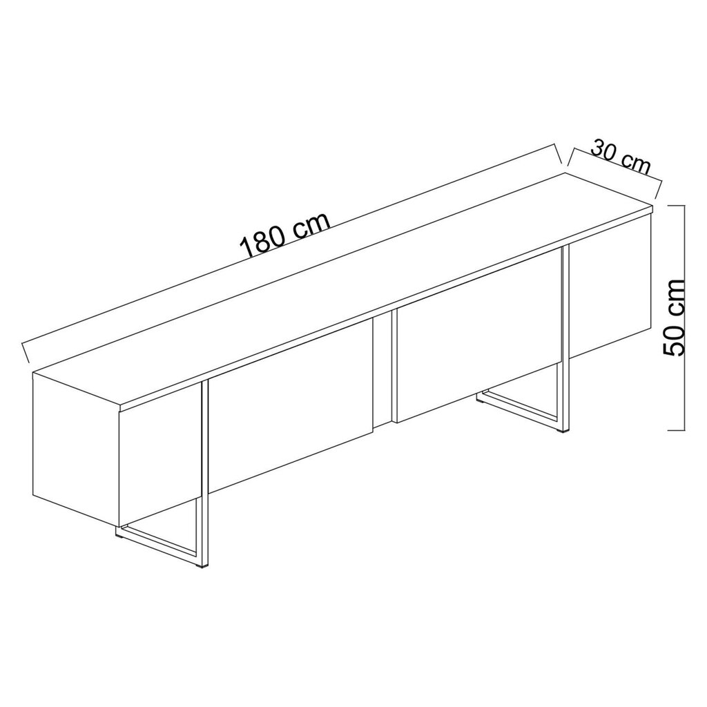 Svetainės baldų komplektas Asir, 180x30x50 cm, juodas/auksinis kaina ir informacija | Sekcijos | pigu.lt