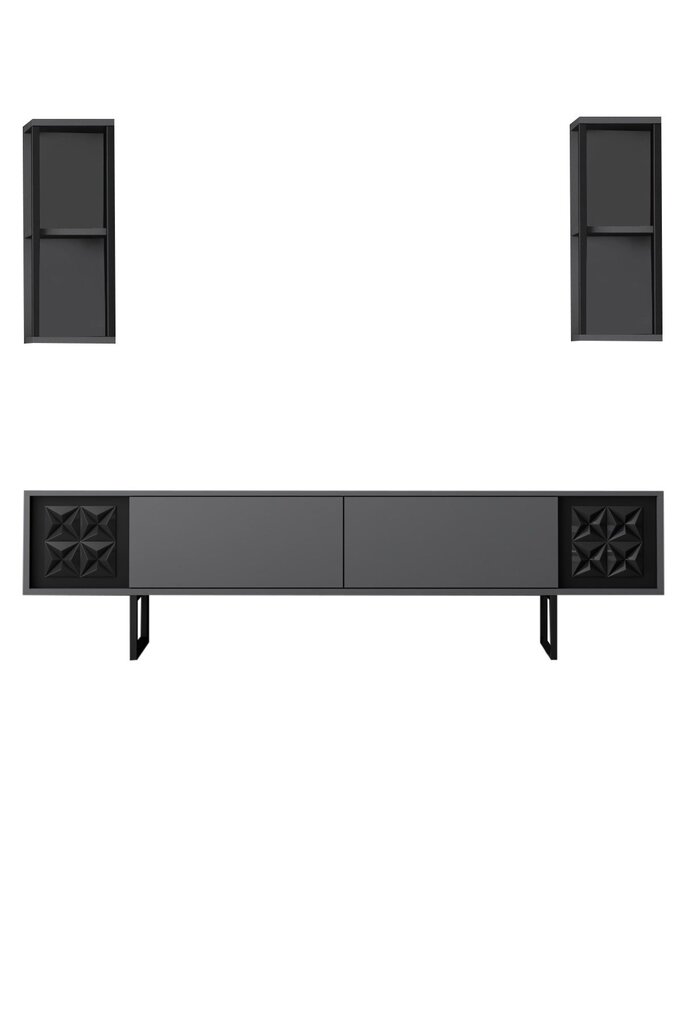 Svetainės baldų komplektas Asir, 180x30x50 cm, juodas цена и информация | Sekcijos | pigu.lt