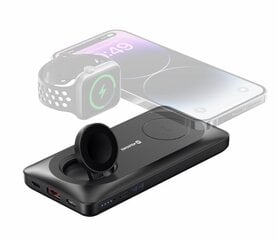 Зарядное устройство Swissten All In One Power Bank 3A / PD / QC 3.0 / Wireless 10Вт / USB / USB-C / 10000 мАч, черное цена и информация | Зарядные устройства Power bank | pigu.lt