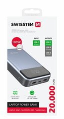 Swissten Power Bank Ārējas uzlādes baterija Datoram 20 000 mAh 100W цена и информация | Зарядные устройства Power bank | pigu.lt