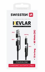 Swissten Kevlar 4in1 3A цена и информация | Кабели для телефонов | pigu.lt