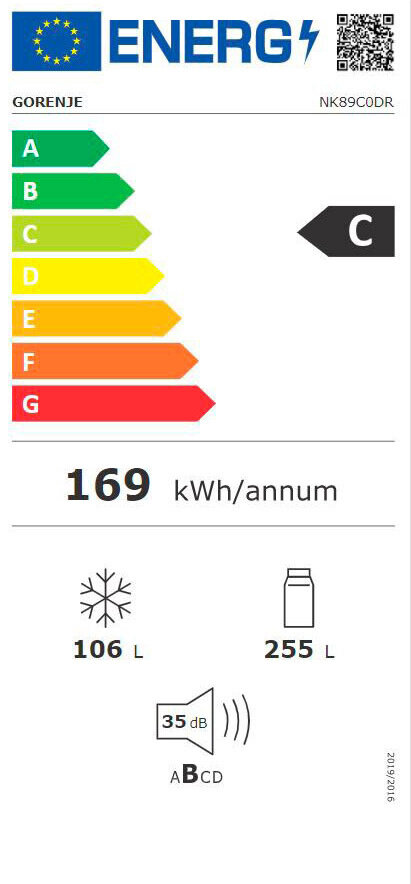 Gorenje NK89C0DR kaina ir informacija | Šaldytuvai | pigu.lt