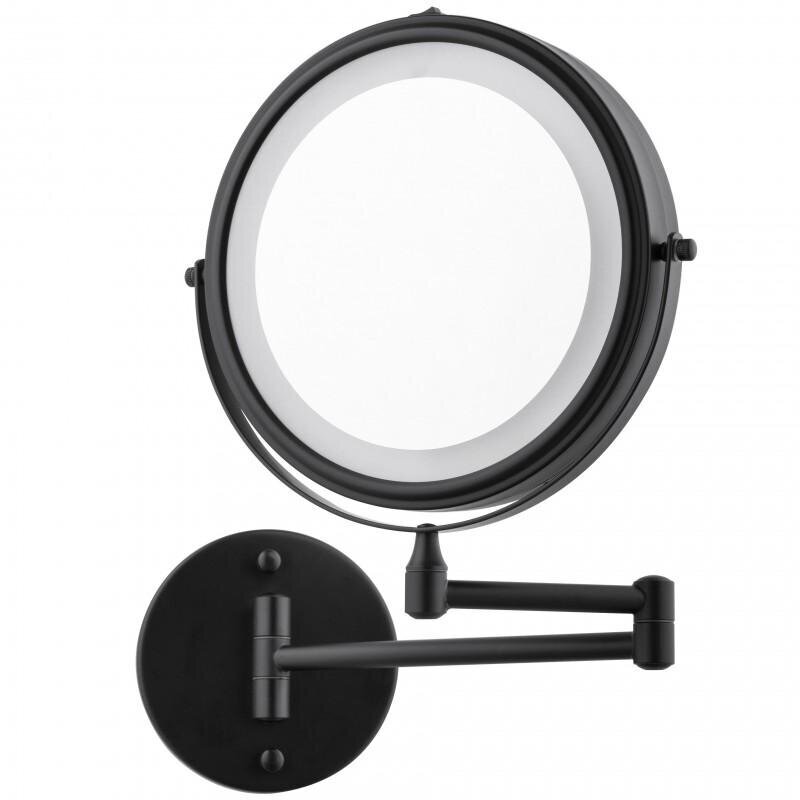 Šviečiantis LED kosmetinis veidrodis - juodas kaina ir informacija | Vonios kambario aksesuarai | pigu.lt
