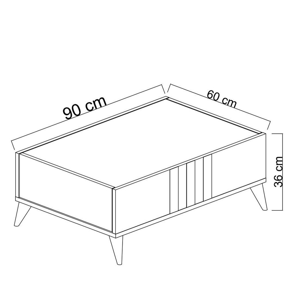 Комплект мебели для гостиной, Asir, подставка под телевизор 180 x 30 x 50  см, диванный стол 90 x 60 x 40 см, отделка черным и золотым цена | pigu.lt