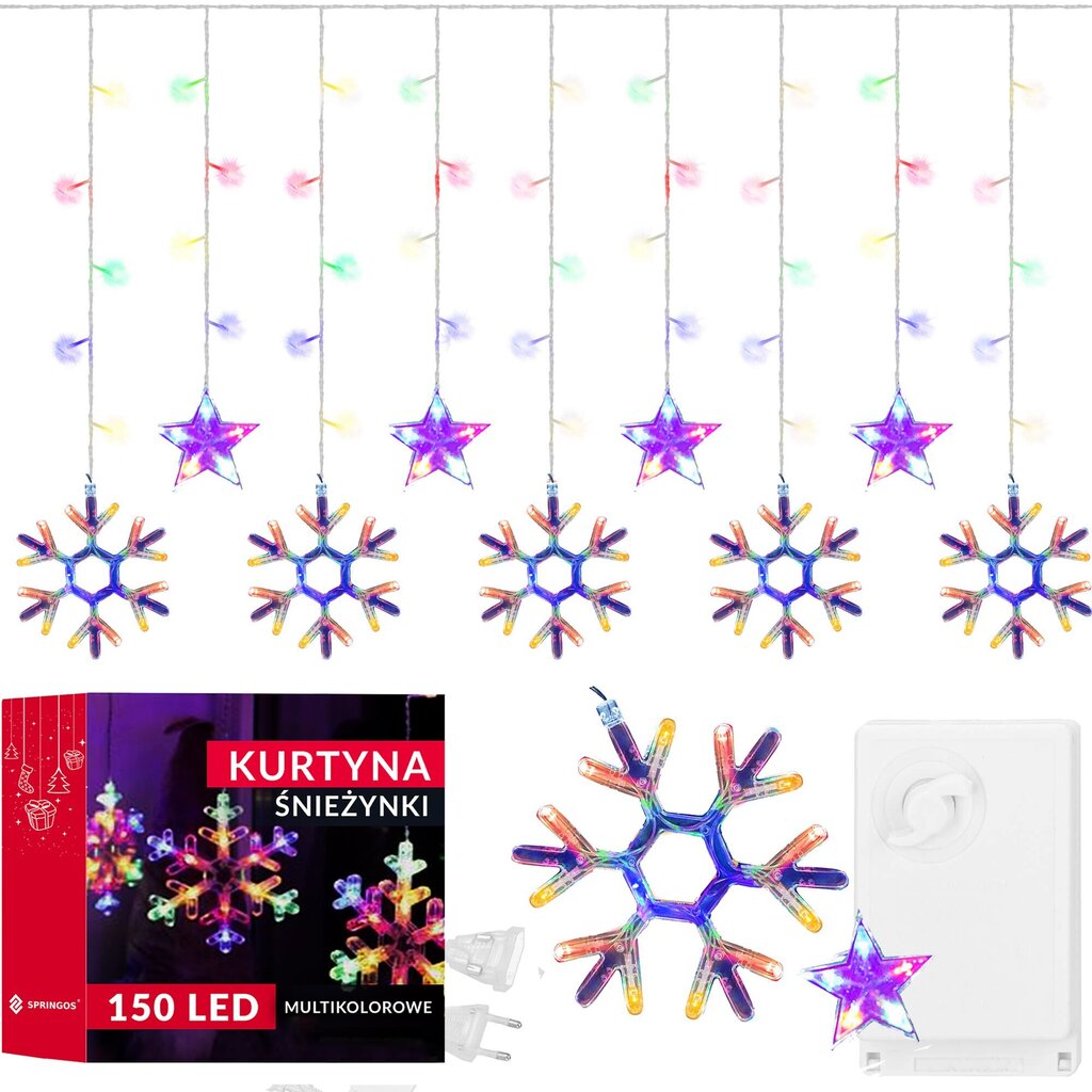 Kalėdinės lemputės Springos CL4137, 150 LED, 40 cm kaina ir informacija | Girliandos | pigu.lt