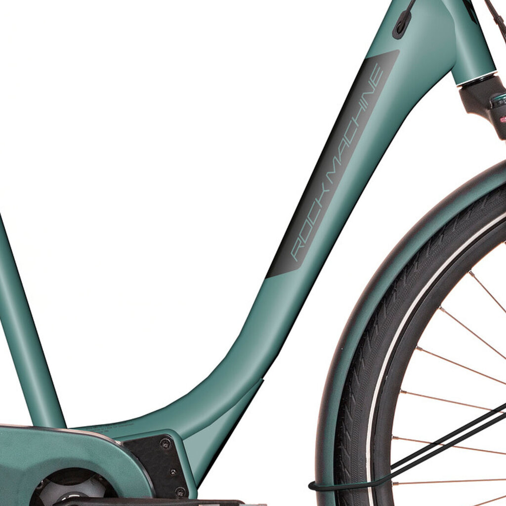 Elektrinis dviratis Rock Machine Cityride e100SD, 28", žalias kaina ir informacija | Elektriniai dviračiai | pigu.lt