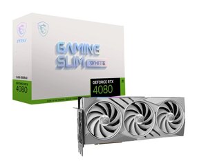 MSI GeForce RTX 4080 Gaming Slim White (RTX-4080-16GB-GAMING-X-SLIM) kaina ir informacija | Vaizdo plokštės (GPU) | pigu.lt