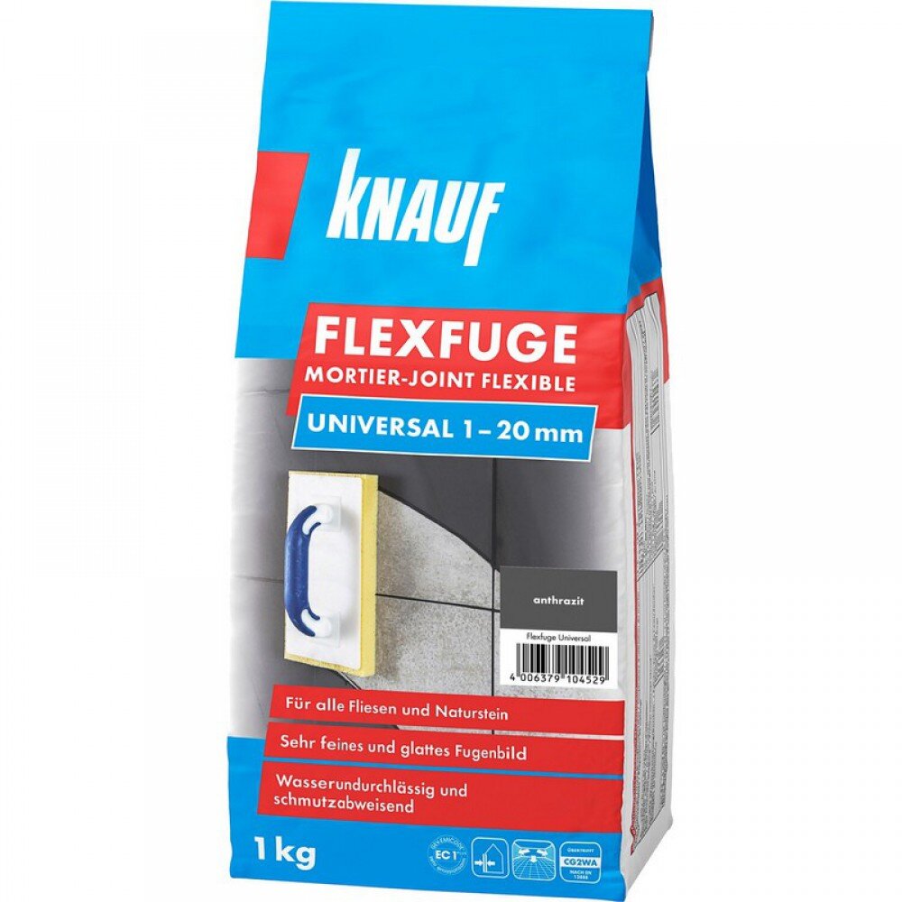 Plytelių glaistas Flexfuge Universal anthrazit/antracito 1 kg цена и информация | Gruntai, glaistai ir kt. | pigu.lt