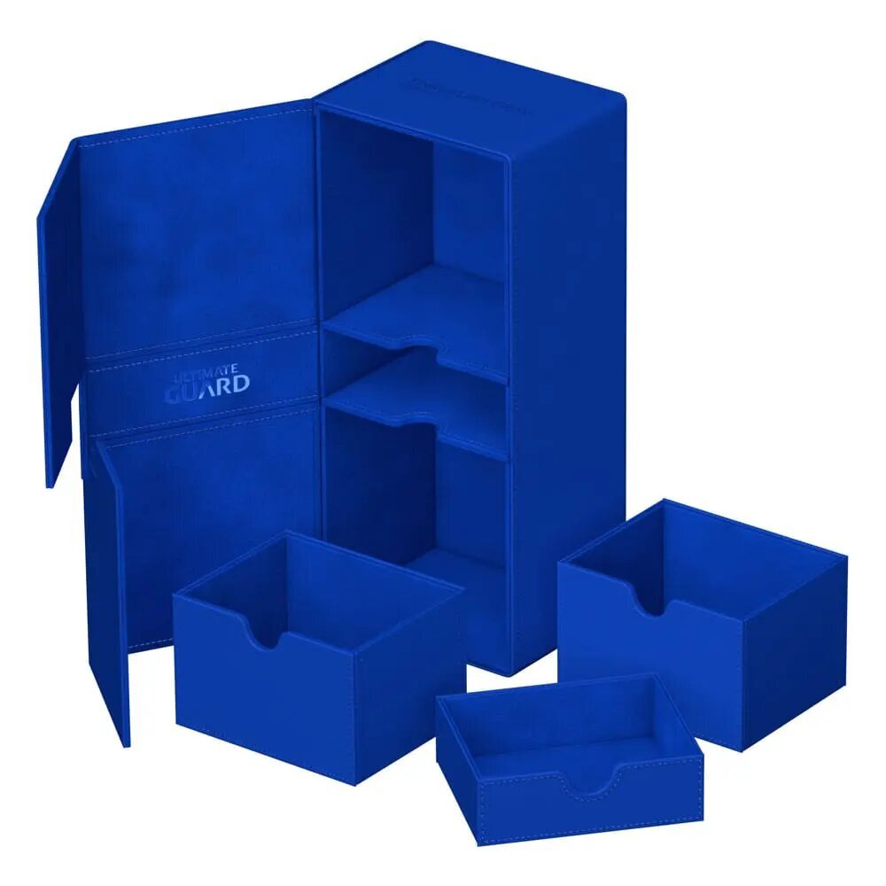 Žaidimų kortelių laikymo dėžė Ultimate Guard Twin Flip`n`Tray 266+, mėlyna kaina ir informacija | Stalo žaidimai, galvosūkiai | pigu.lt