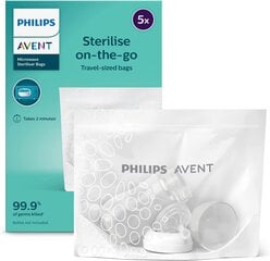 Sterilizavvimo maišeliai Philips Avent SCF297/05, 5 vnt. kaina ir informacija | Buteliukų šildytuvai, sterilizatoriai | pigu.lt