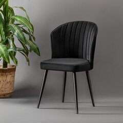 4-ių kėdžių komplektas Kalune Design Rubi, juodas kaina ir informacija | Virtuvės ir valgomojo kėdės | pigu.lt