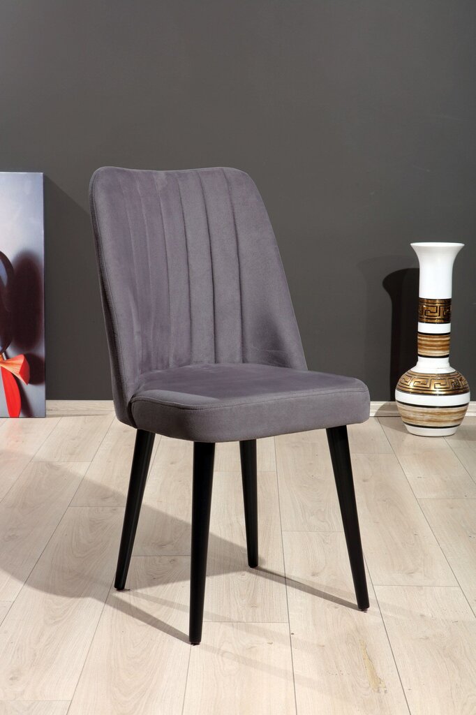 4-ių kėdžių komplektas Kalune Design Polo, pilkas kaina ir informacija | Virtuvės ir valgomojo kėdės | pigu.lt