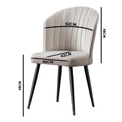 2-jų kėdžių komplektas Kalune Design Rubi, pilkas kaina ir informacija | Virtuvės ir valgomojo kėdės | pigu.lt