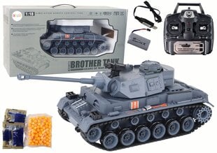 Rc tankas su priedais Lean Toys, pilkas kaina ir informacija | Žaislai berniukams | pigu.lt
