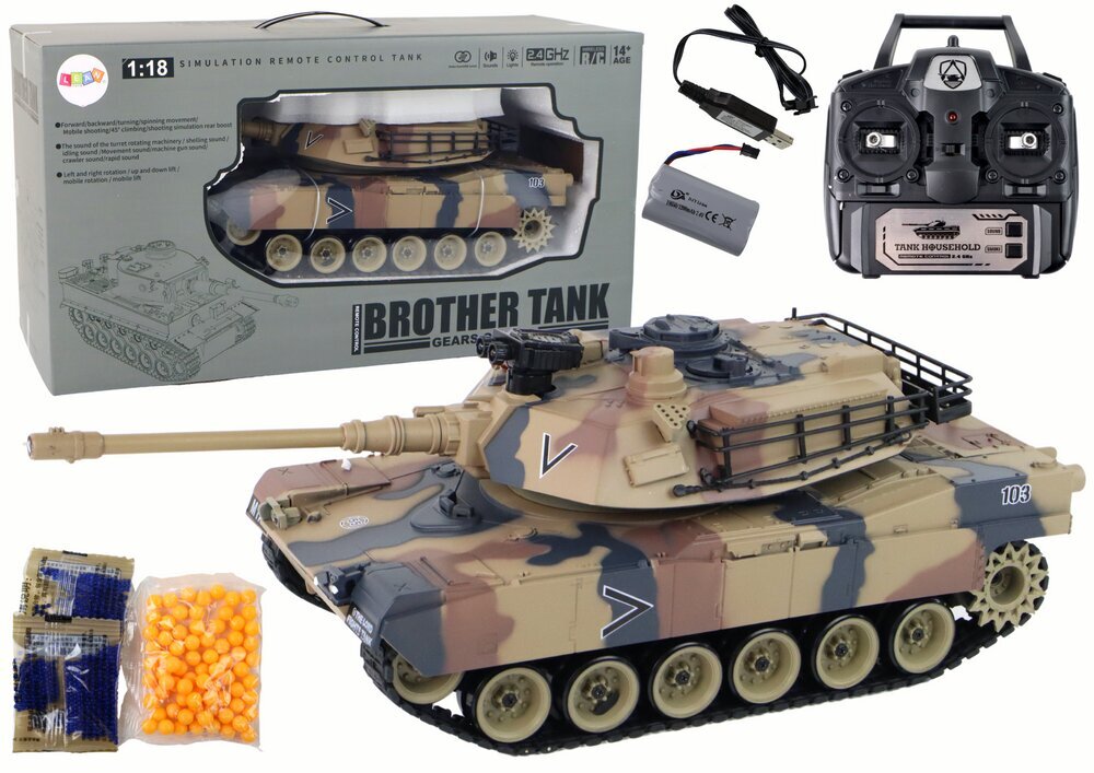 Rc tankas M1A2 Lean Toys kaina ir informacija | Žaislai berniukams | pigu.lt