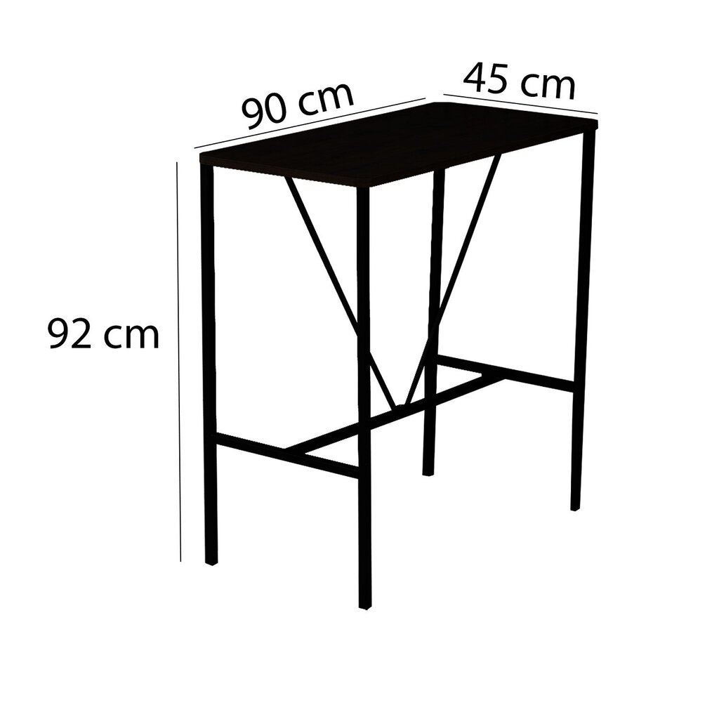 Valgomojo stalas Asir Nordic, rudas/juodas kaina ir informacija | Virtuvės ir valgomojo stalai, staliukai | pigu.lt
