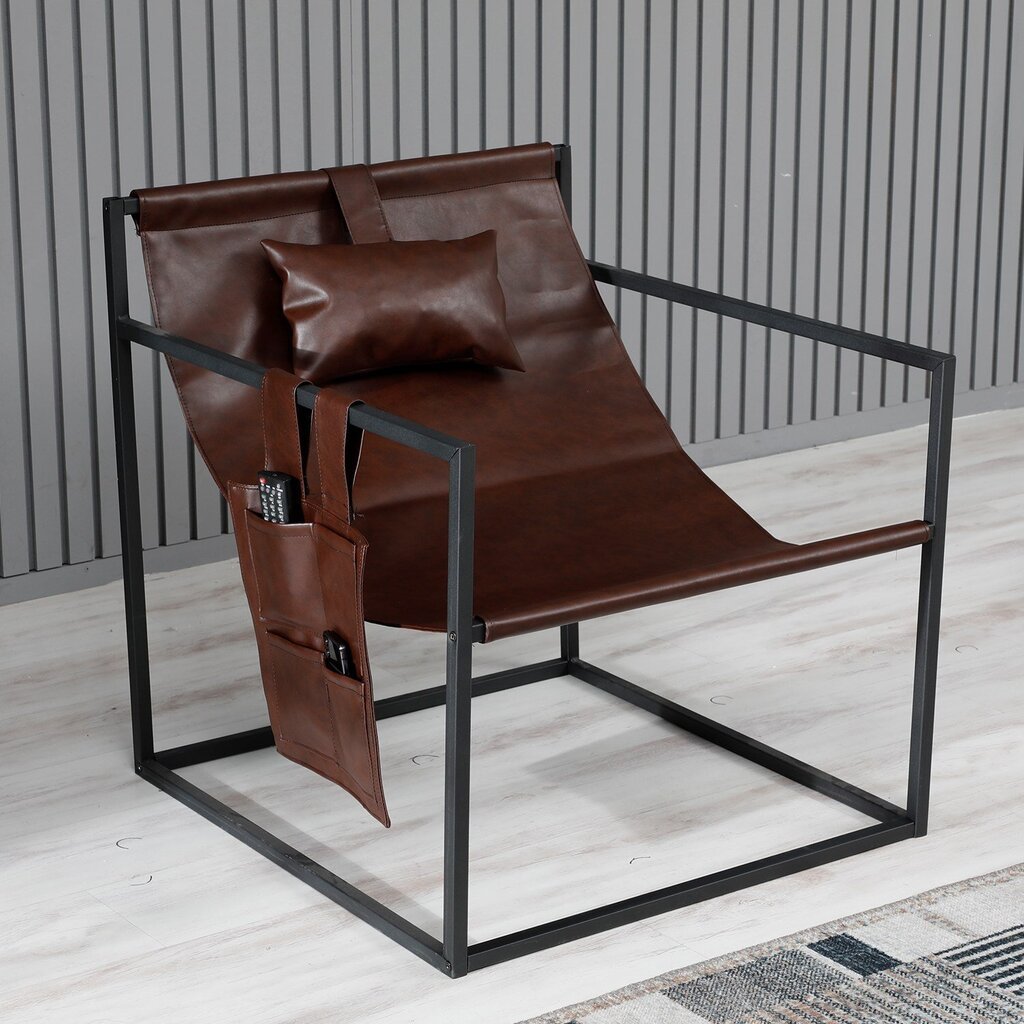 Kėdė Kalune Design Nordic, ruda/juoda kaina ir informacija | Virtuvės ir valgomojo kėdės | pigu.lt