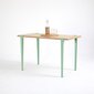 Valgomojo stalas Asir Eurotas, rudas/žalias kaina ir informacija | Virtuvės ir valgomojo stalai, staliukai | pigu.lt