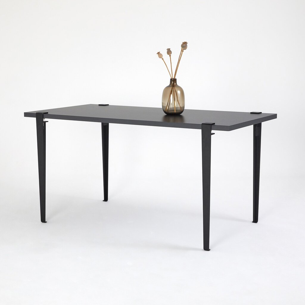 Valgomojo stalas Asir Pineios, juodas kaina ir informacija | Virtuvės ir valgomojo stalai, staliukai | pigu.lt