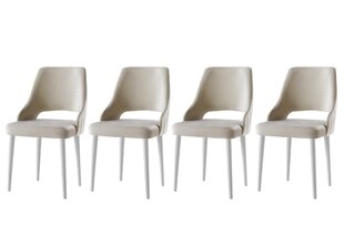4-ių kėdžių komplektas Kalune Design Acelya, smėlio kaina ir informacija | Virtuvės ir valgomojo kėdės | pigu.lt