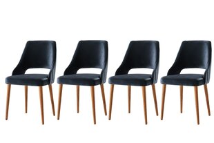 4-ių kėdžių komplektas Kalune Design Acelya, juodas kaina ir informacija | Virtuvės ir valgomojo kėdės | pigu.lt