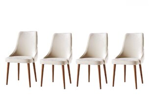 4-ių kėdžių komplektas Kalune Design Seyhan, smėlio/rudas kaina ir informacija | Virtuvės ir valgomojo kėdės | pigu.lt