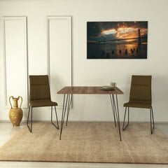 Обеденный стол Asir Sandalf Square, коричневый цена и информация | Кухонные и обеденные столы | pigu.lt