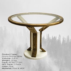 Обеденный стол Kalune Design Drona, коричневый цена и информация | Кухонные и обеденные столы | pigu.lt
