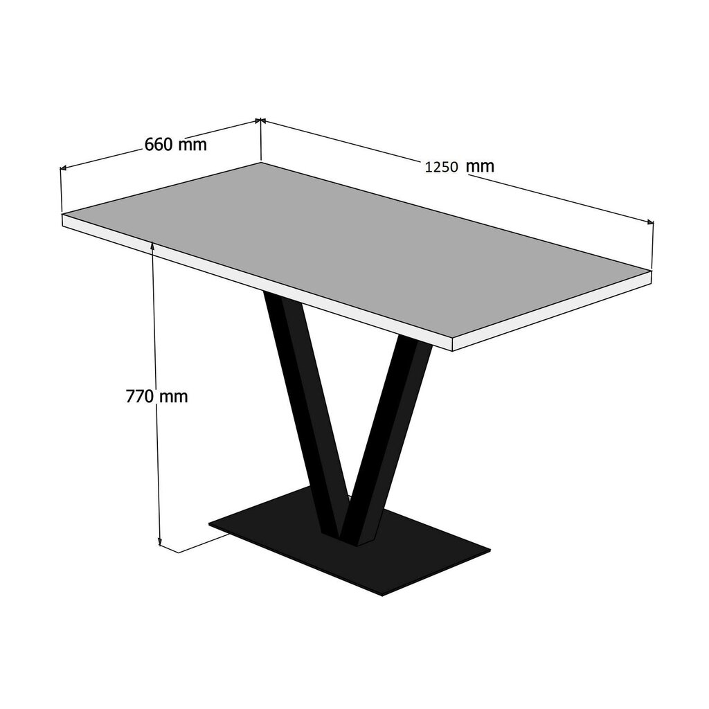 Stalas Kalune Design Sun, rudas/juodas kaina ir informacija | Virtuvės ir valgomojo stalai, staliukai | pigu.lt