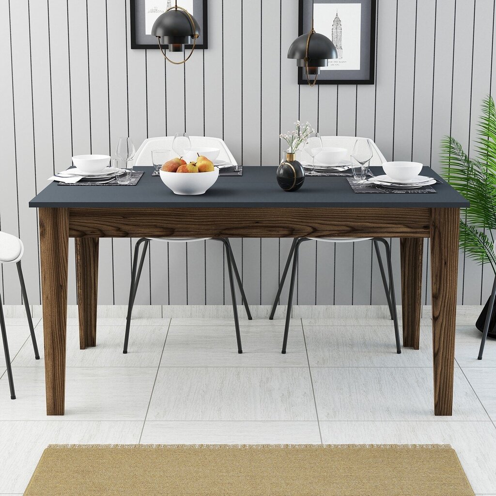 Valgomojo stalas Asir Milan 513, rudas/juodas kaina ir informacija | Virtuvės ir valgomojo stalai, staliukai | pigu.lt