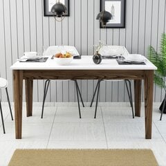 Обеденный стол Asir Milan 514, коричневый/белый цена и информация | Кухонные и обеденные столы | pigu.lt