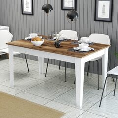 Stalas Kalune Design Milan 520, rudas/baltas kaina ir informacija | Virtuvės ir valgomojo stalai, staliukai | pigu.lt