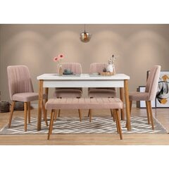 обеденный комплект из 6 предметов Asir Costa 0900 2 AB, белый/розовый цена и информация | Комплекты мебели для столовой | pigu.lt